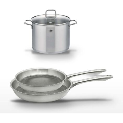 Lot de 2 Poêles 24/28 cm et Faitout 26 cm Elo Relief Passion