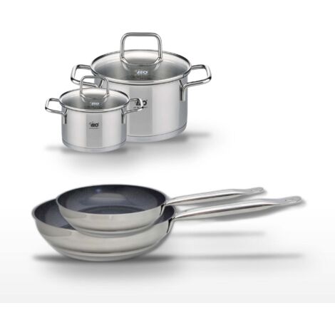 Lot de 2 Poêles 24/28cm et 2 Faitouts 14/20cm Elo Profi Therm Platinum