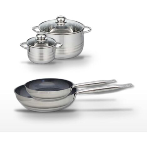 Lot de 2 Poêles 24/28cm et 2 Faitouts 14/24cm Elo Profi Therm Platinum