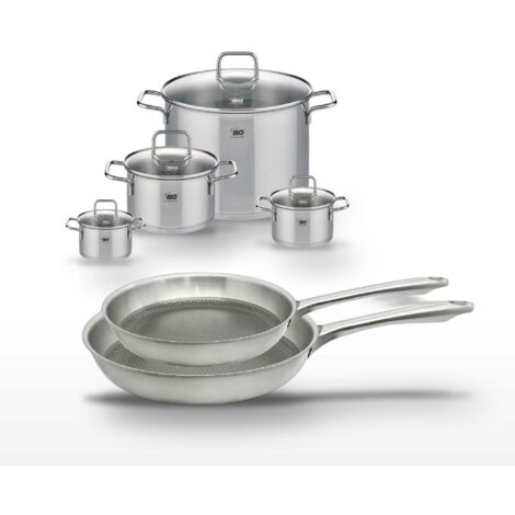 Lot de 2 poêles 24/28cm et 4 faitouts Elo Relief Passion