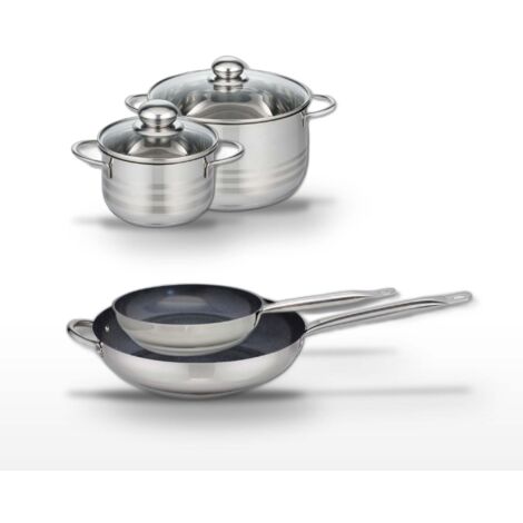 Lot de 2 Poêles 24/32 cm & 2 Faitouts 16/20 cm Elo Profi Therm Platinum