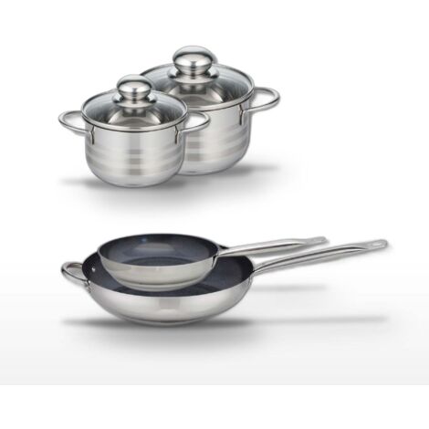 Lot de 2 Poêles 24/32 cm et 2 Faitouts 14/16 cm Elo Profi Therm Platinum