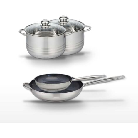 Lot de 2 Poêles 24/32cm et 2 Faitouts 20/24cm Elo Profi Therm Platinum