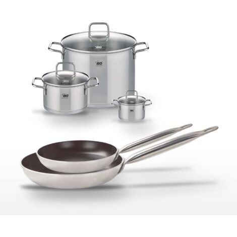 Lot de 2 Poêles 28/32 cm Elo Bistro Line et 3 Faitouts 12/20/26 cm