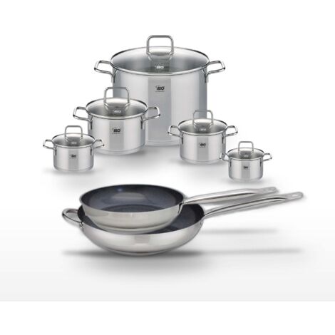 Lot de 2 Poêles 28/32 cm Elo Profi Therm Platinum et 5 Faitouts Elo Citrin