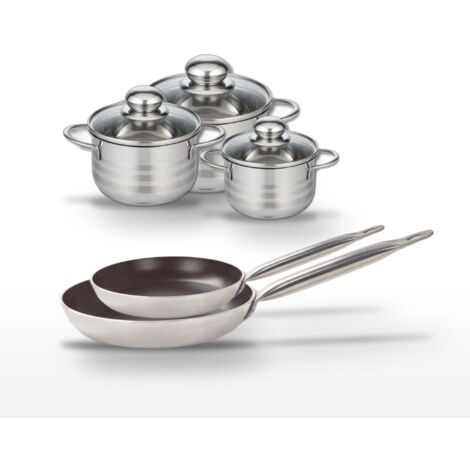 Lot de 2 Poêles 28/32 cm et 3 Faitouts 12/14/16 cm Elo Bistro Line