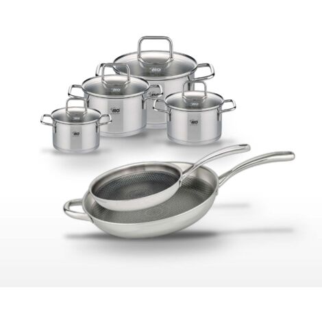 Lot de 2 Poêles 28/32 cm et 4 Faitouts Elo Relief Evolution