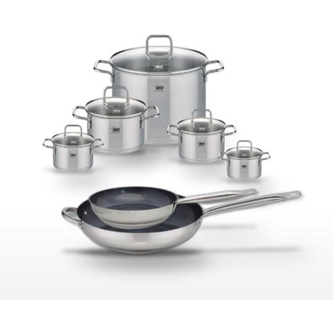 Lot de 2 Poêles céramique 24/32 cm Elo Profi Therm Platinum et 5 Faitouts Elo