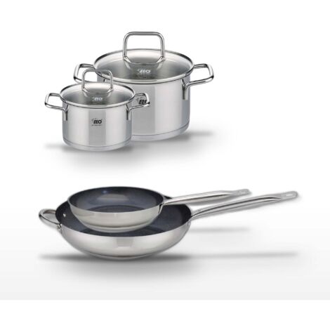 Lot de 2 Poêles Elo Profi Therm Platinum 24/32cm et 2 Faitouts Elo Citrin 12/16cm