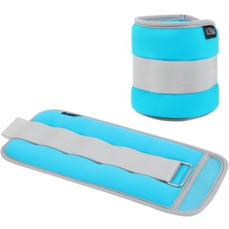 Lot de 2 Poids pour Cheville, 0.25kg Poids de Poignet, pour Gymnastique Exercice, Jogging, Marche, L'aérobic, Exercices de Danse, Débutants, Pour les Mains et les Pieds, pour Femmes Hommes (Bleu)