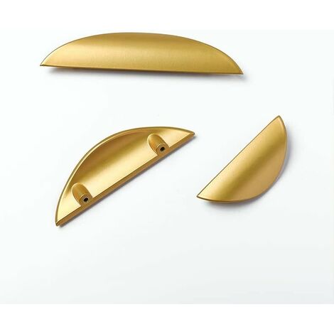 Lot de 2 Poignée de Tiroir de Cuisine Poignée de Porte Poignée en Alliage de Zinc Matériel Doré Moderne pour Armoire Salle de Bain Commode (Centres de Trous 1,25 '' 32 mm)