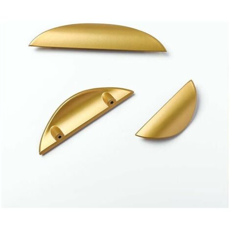 Lot de 2 Poignée de Tiroir de Cuisine Poignée de Porte Poignée en Alliage de Zinc Matériel Doré Moderne pour Armoire Salle de Bain Commode (Centres de Trous 1,25 '' 32 mm)