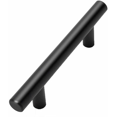 Lot de 2 Poignée Noir de Meuble Cuisine en Acier Inoxydable, Trous de 96 mm Entraxe Poignées de Meubles en Acier Inoxydable