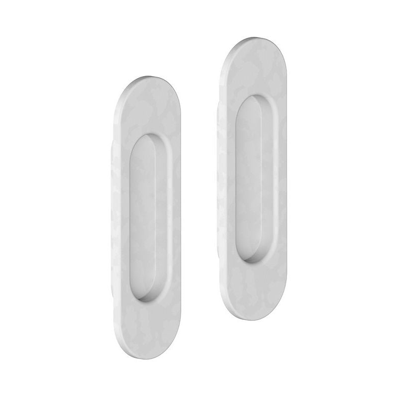 Slid'up By Mantion - Lot de 2 poignées à encastrer ovales, acier finition blanc
