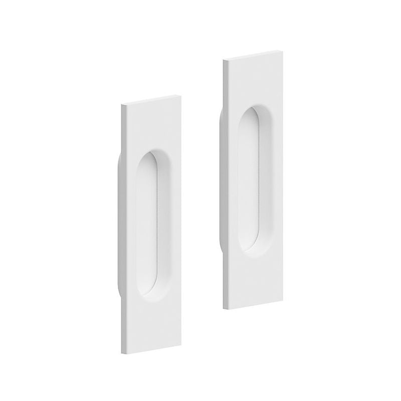 Slid'up By Mantion - Lot de 2 poignées à encastrer rectangulaires, acier finition blanc