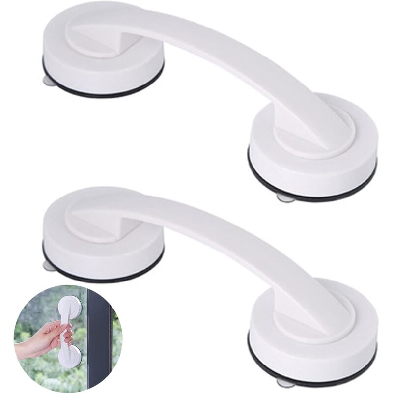 Linghhang - Lot de 2 poignées à ventouse extra résistantes, poignées de porte à ventouse portables, grandes poignées de porte et de fenêtre en verre