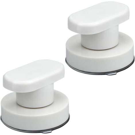 Lot de 2 poignées à ventouse pour siège de toilette, poignée de porte, tiroir à ventouse avec ventouse puissante pour porte en verre, miroir en verre pour salle de bain