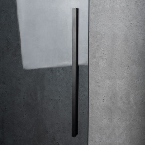 Schulte – Lot de 2 poignées en aluminium carrées noires – Dimensions 400 x 12 x 14 mm – Autocollantes sans perçage pour portes coulissantes