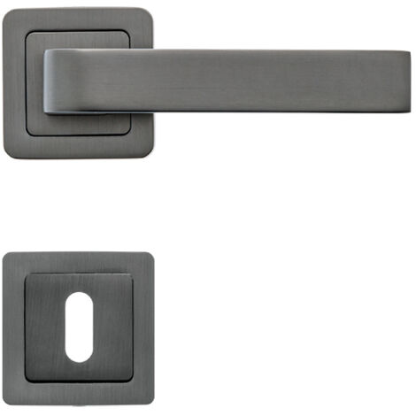 Lot de 2 poignées CANELA graphite mat+ 2 rosaces clé  graphite mat - AYR