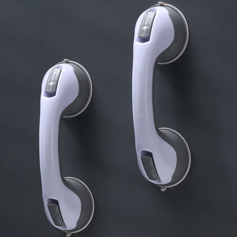 Lot de 2 poignées de douche à ventouse, poignées de baignoire en plastique, pour salle de bain-AquaForge