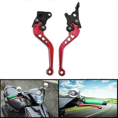 Lot de 2 poignées de frein universelles en alliage CNC pour moto, taille réglable, levier de frein à tambour d'embrayage, couleur violette.