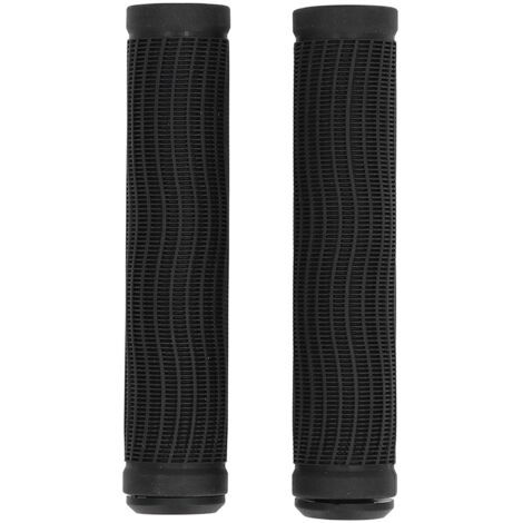 Lot de 2 poignées de guidon de vélo antidérapantes en caoutchouc, ergonomiques et de rechange pour VTT (noires).