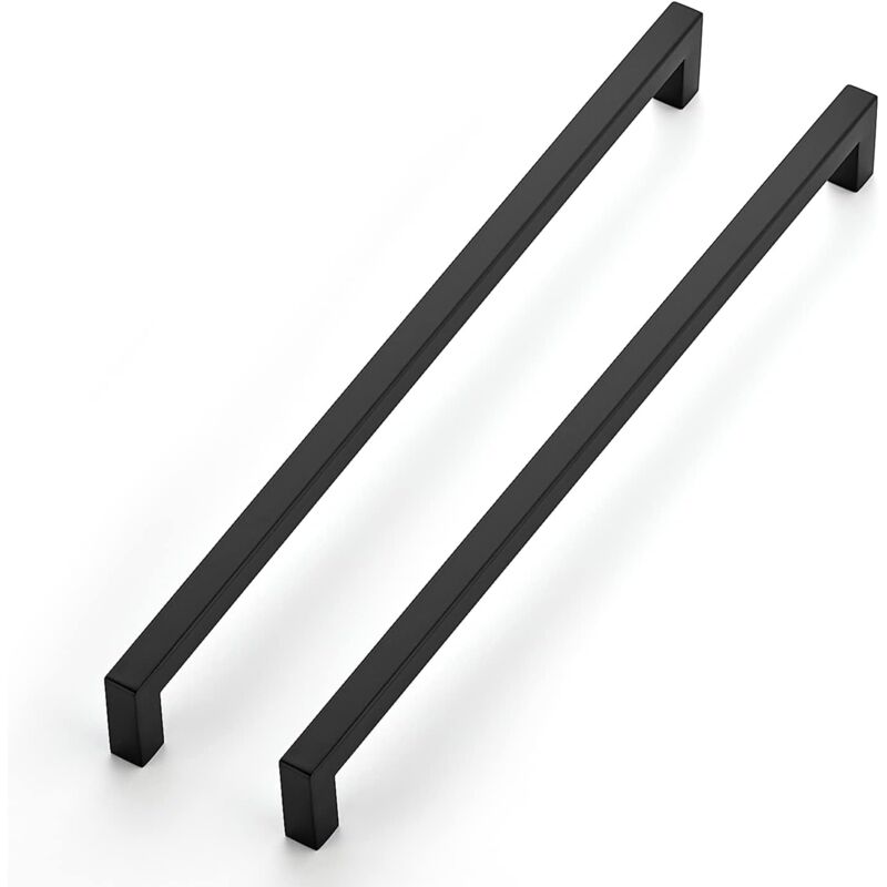 Lot de 2) Poignées de meubles noires de 320 mm pour armoires de cuisine, poignées de tiroir, poignées de porte noires pour armoires de cuisine