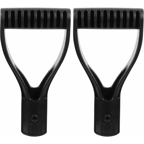 Lot De 2 Poignées De Pelle En Plastique De 3 Cm - Poignée En D - Pour Pelle À Neige, Râteau, Bêche, Déneigement - Accessoires De Jardin - Noir