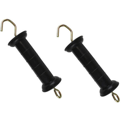 Lot de 2 poignées de portail de clôture électriques sûres avec ressort - Fournitures de jardin stables (noir)