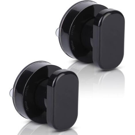 Lot de 2 Poignées de Porte à Ventouse - Pour Baie Vitrée, Verre de Salle de Bain, Armoire, Tiroir - Forte Adhérence - Noir