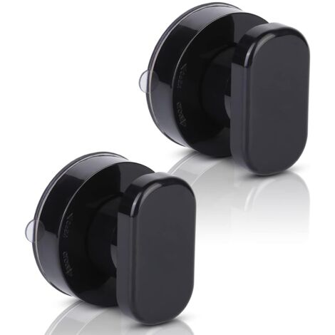 Lot de 2 Poignées de Porte à Ventouse - Pour Baie Vitrée, Verre de Salle de Bain, Armoire, Tiroir - Forte Adhérence - Noir