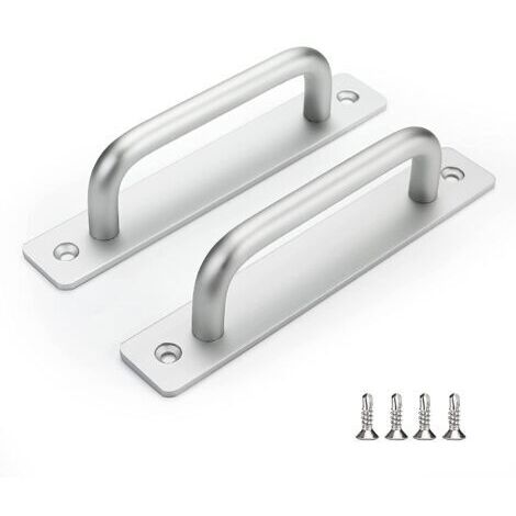 Lot de 2 poignées de porte argentées, poignée de porte coulissante, poignée de meuble - ls78873snb128, poignée de meuble de cuisine en alliage d'aluminium, entraxe 128 mm