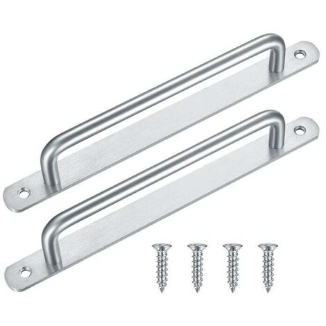 Lot de 2 poignées de porte coulissante en acier inoxydable pour salle de bain, cuisine, placard, garage, abri de jardin, grange (224 mm)