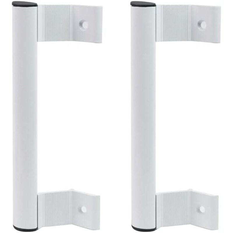 Lot de 2 poignées de porte coulissante en verre pour porte de terrasse coulissante - En alliage d'aluminium - Blanc