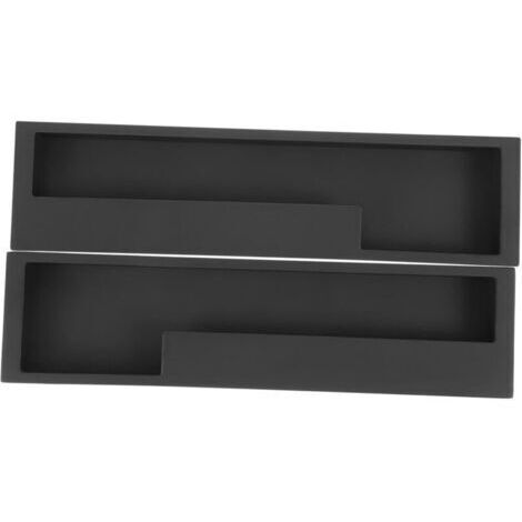 Lot de 2 poignées de porte coulissante encastrées en alliage d'aluminium, modernes et simples pour tiroir de grange, placard, armoire (noir mat/203mm)