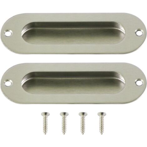 Lot de 2 poignées de porte coulissante encastrées Ulisem Poignées de porte coulissantes en acier inoxydable
