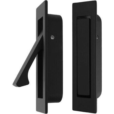 Lot de 2 poignées de porte coulissante escamotables – Alliage de zinc – Dimensions 7,3 x 1,8 cm – Pour portes de grange et placards