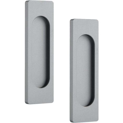 Lot de 2 poignées de porte coulissante ovales autocollantes en alliage d'aluminium - Poignée affleurante sans perforateur pour portes coulissantes