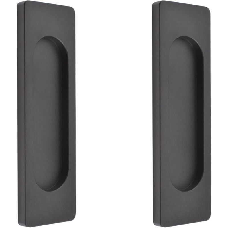 Jalleria - Lot de 2 poignées de porte coulissante rectangulaires auto-adhésives en alliage d'aluminium sans perforation porte coulissante de grange,