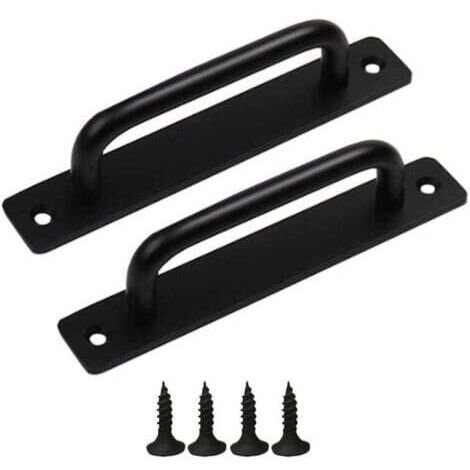 Lot de 2 poignées de porte coulissantes en aluminium pour porte d'armoire, poignée de porte de balcon avec vis, pour porte de placard (210 x 25 m