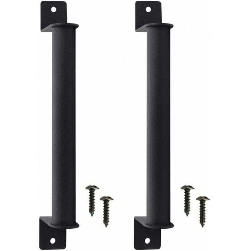 Lot de 2 poignées de porte coulissantes rétro robustes en acier carbone avec vis pour portes coulissantes et armoires, noires