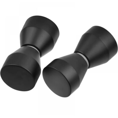 Lot de 2 poignées de porte de douche en aluminium, chromées, pour salle de bain, cuisine, hôtel, dimensions 3 cm x 3 cm x 6 cm, noir