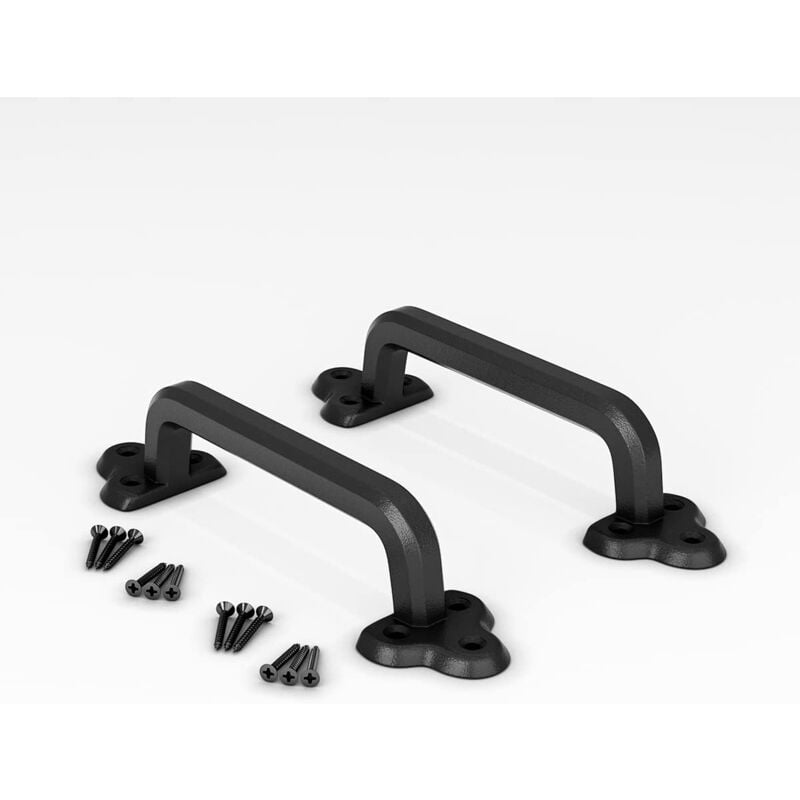 Houhence - Lot de 2 poignées de porte de grange antiques robustes de 9 po, grande poignée rustique rétro en fonte pour portails, garages, abris de