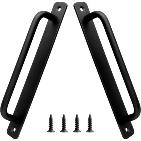Lot de 2 poignées de porte de grange coulissantes en aluminium, poignées de porte d'armoire avec planche de cuisine