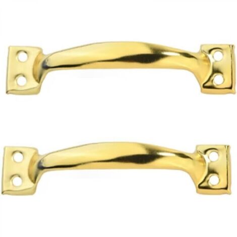 Lot de 2 poignées de porte de grange rétro pour armoires de cuisine, distance entre les trous : 82 mm, fer doré