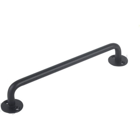 Lot de 2 poignées de porte en alliage de zinc avec vis, pour fenêtre, porte en fer, porte en bois, porte de grange, porte coulissante, porte d'armoire, tiroir (noir)