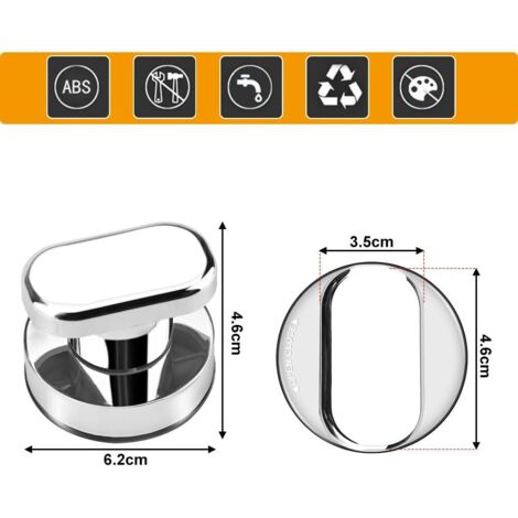 Lot de 2 Poignées de Porte en Verre avec Ventouse Puissante pour Réfrigérateur Armoire Tiroir Mur Carrelage - Poignée Absorbante pour Baignoire Douche Porte de Réfrigérateur Salle de Bain