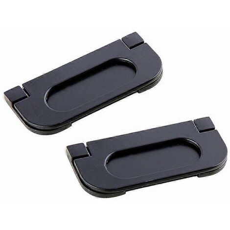 Lot de 2 poignées de porte encastrées en alliage pour portes escamotables, noires antirouille, pour portes coulissantes, placards et tiroirs