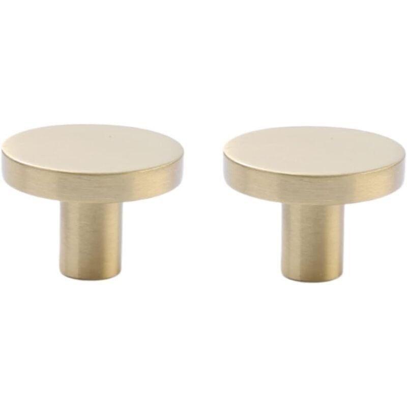 Treetalk - Lot de 2 poignées de tiroir en laiton pour armoire, tiroir, armoire, porte d'armoire, trou unique doré