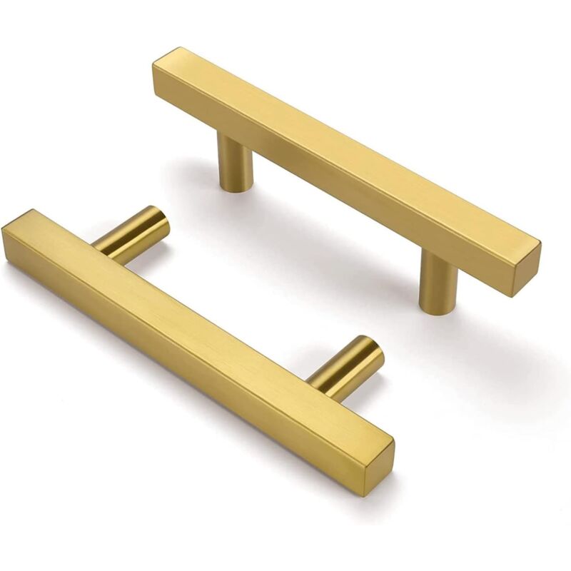 Lot de 2 poignées en métal entraxe 64 mm Poignée de chambre à coucher Poignée de bureau en acier inoxydable avec vis